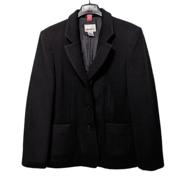 DAVID N Wool Cashmere Minimalist Blazer 12 - Picture 1 of 5